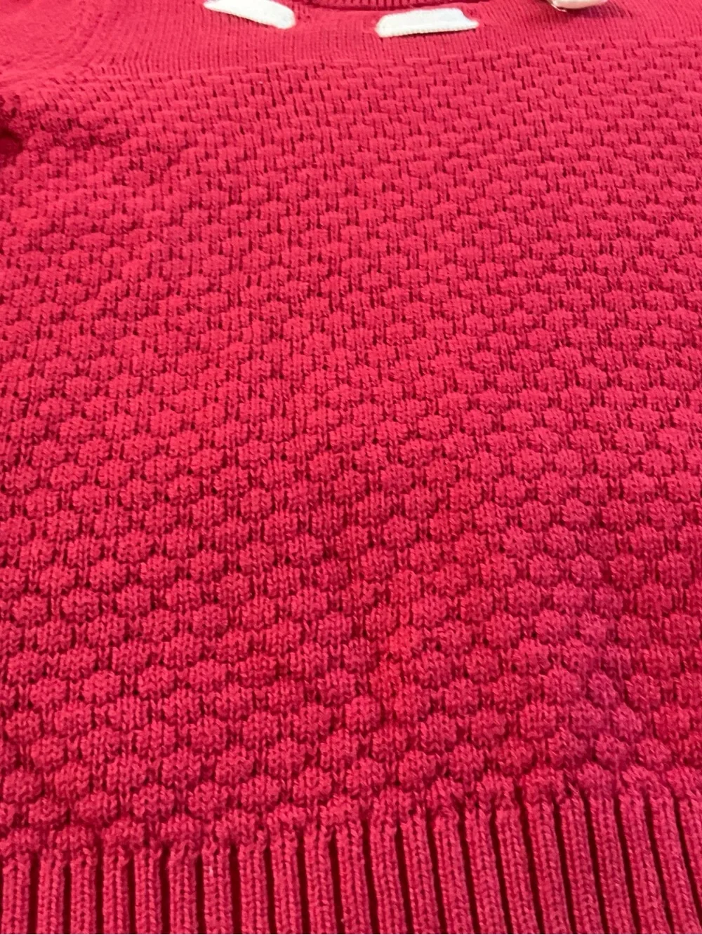 Gymboree Red Knit Sweater with White Bow Trim Size 6